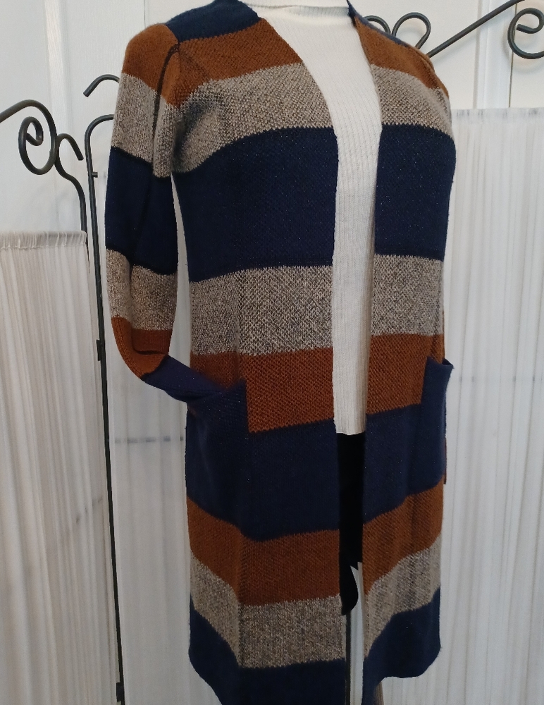 Long Colorblock Cardigan - Picture 3 of 9